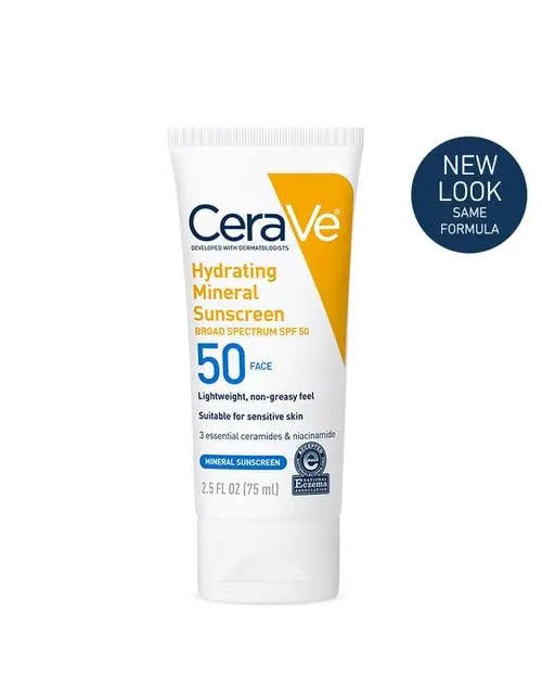 CeraVe Hydrating Mineral Sunscreen SPF 50 Face Lotion CeraVe